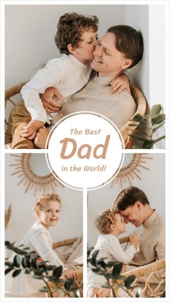 family, photograph, love, The Best Dad Photo Collage Photo Collage 9:16 Template