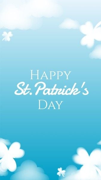 st patricks day, happy st patricks day, st. patrick, Blue Clover Saint Patricks Day Wish Instagram Story Template