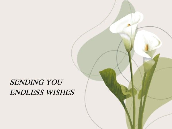 White Spring Floral Wishes Card