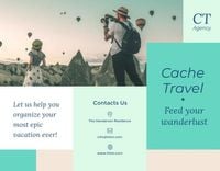 travel, journey, soul, Green Let Us Organize Your Vacation Brochure Template