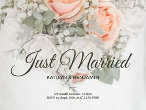 美しい花の結婚式の招待状カード メッセージカード