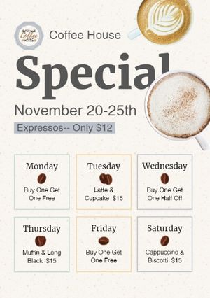 coffee shop, cafe, sale, Coffee House Special Offer Flyer Template