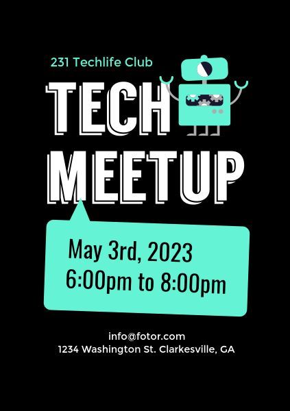 meeting, gathering, technology, Tech Meetup Flyer Template
