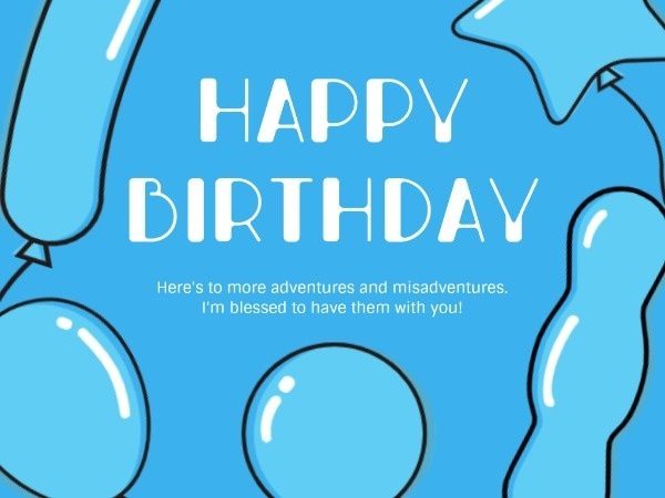 happy birthday, greeting, wishing, Blue Birthday Card Template