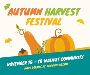 festival, harvest, season, Autumn Thanksgiving Food Drive Facebook Post Template