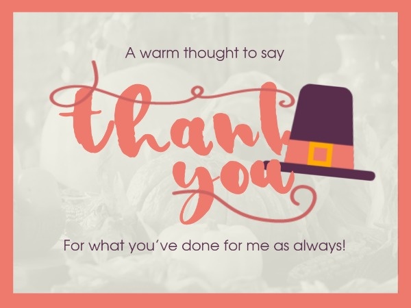 感謝祭の感謝のカード メッセージカード