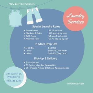 Laundry Store Price List Instagram Post