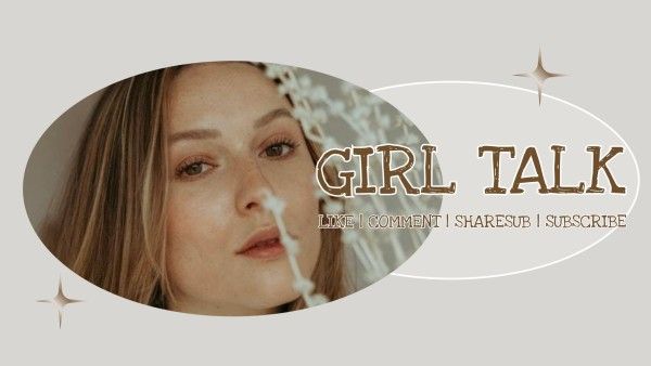 youtube thumbnail, social media, video, White Lady Girl Talk Channel Youtube Channel Art Template