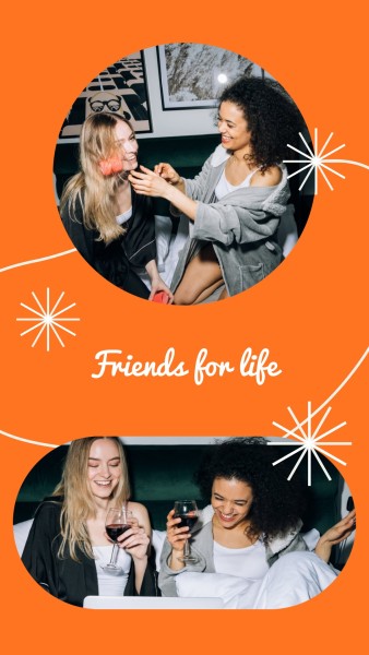 Orange Friends For Life Instagram Story