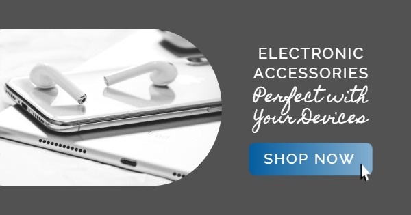 Grey Electronic Accessories Banner Ads Facebook Ad Medium