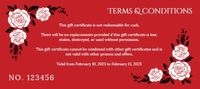 Red Rose Valentine's Day Coupon Gift Certificate