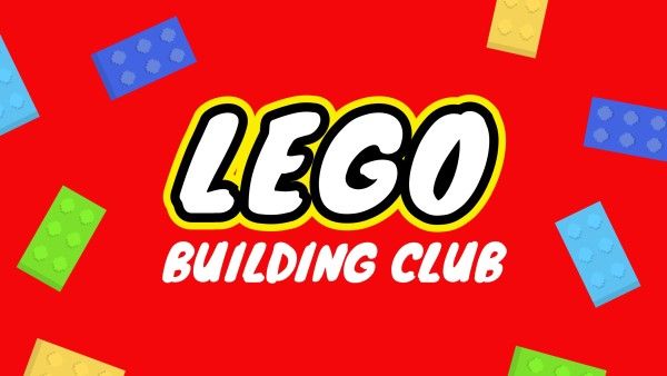 social media, game, gaming, Red Lego Building Club Youtube Channel Art Template