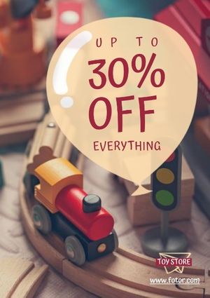sale, child, children, Toy Store Discount  Poster Template