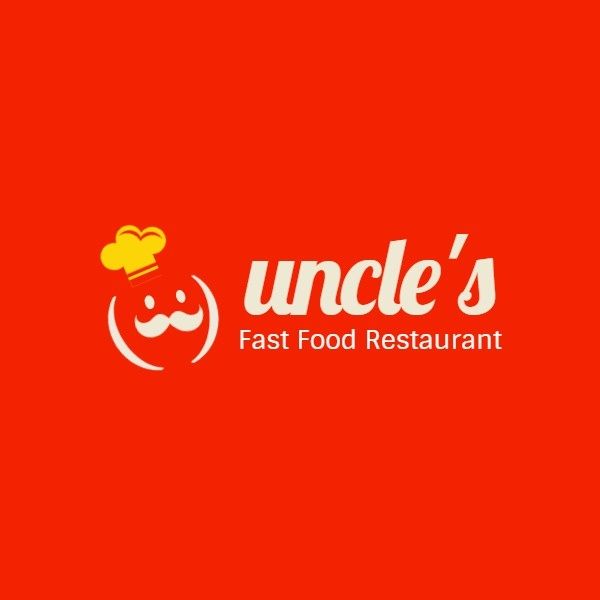 cook, man, icon, Red Fast Food Restaurant Logo Template