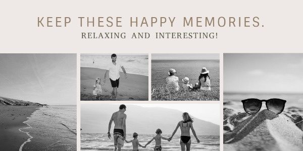 Black And White Summer Holiday Collage Twitter Post