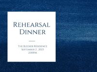 rehearsaldinner, ceremony, engagement, Blue Rehearsal Dinner Card Template