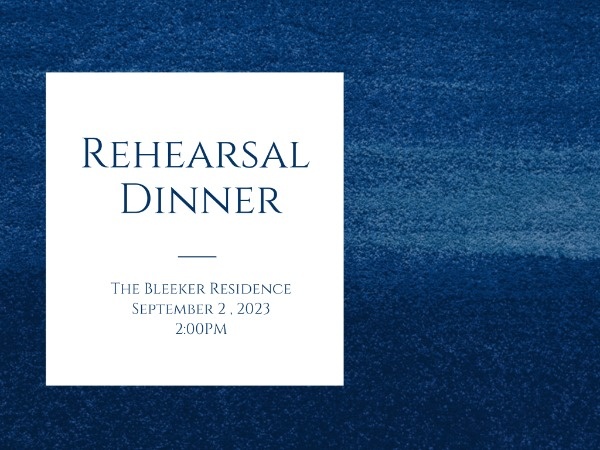 Blue Rehearsal Dinner Card
