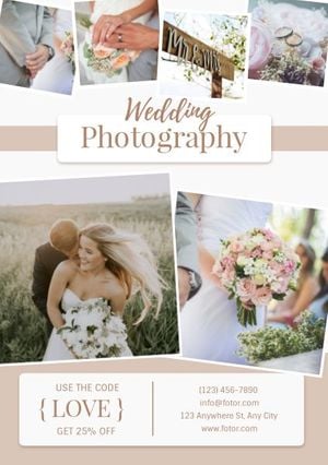love, marriage, company, White Wedding Photography Studio  Flyer Template