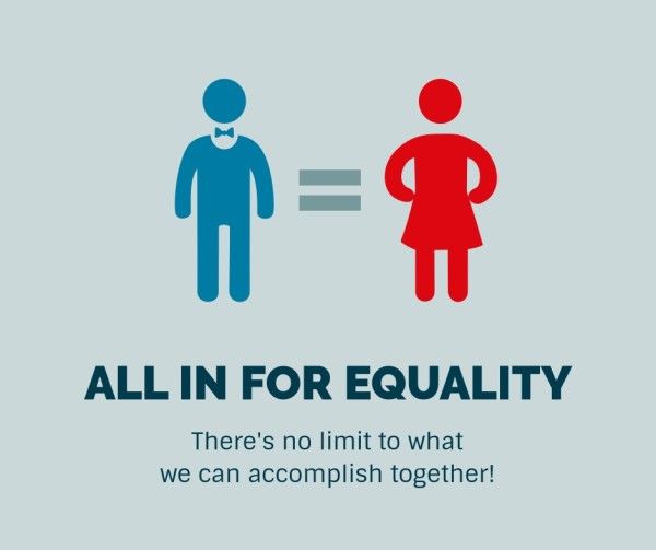 gender, feminist, feminism, All In For Equality  Facebook Post Template
