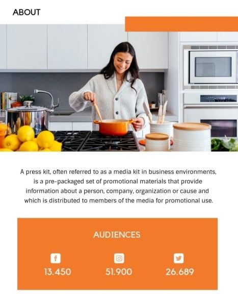  press kit,  business,  promotional materials, Food Blogger  Media Kit Template