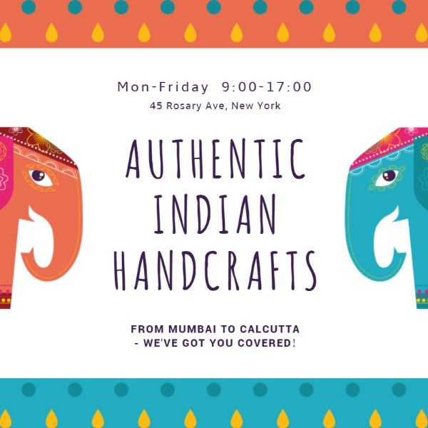 sale, promotion, sales, Indian Handcraft Expo Instagram Post Template