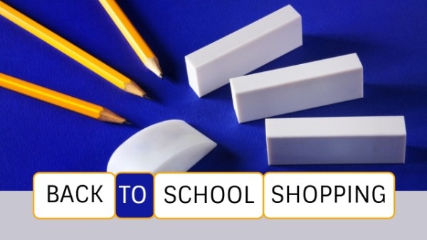 Blue Back To School Shopping Youtube Thumbnail