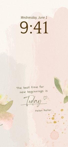 lock screen, motivational, inspirational, Soft Pink Watercolor Background Quote Text Phone Wallpaper Template
