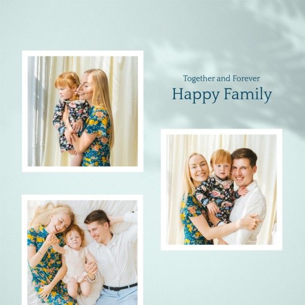 love, mother, mom, Blue Shadow Modern Family Collage Photo Collage (Square) Template