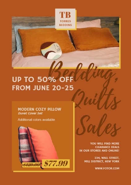 Orange Bedding And Living Stuff Sale Flyer