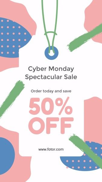 sales, promotion, discount, Pink Cyber Monday Sale Instagram Story Template