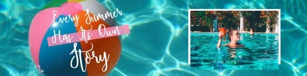 swimming pool, vlog, youtube, Summer Pool Party LinkedIn Background Template