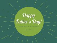 festival, fathers day, dad, Green father's day Card Template