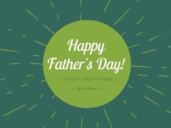 Green father's day Card