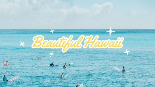 social media, surfing, sky, Blue Beautiful Hawaii Sea Travel Youtube Thumbnail Template