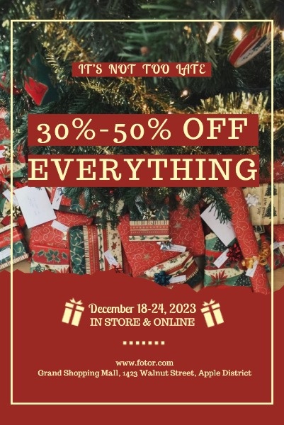 Green And Red Christmas Sale Pinterest Post