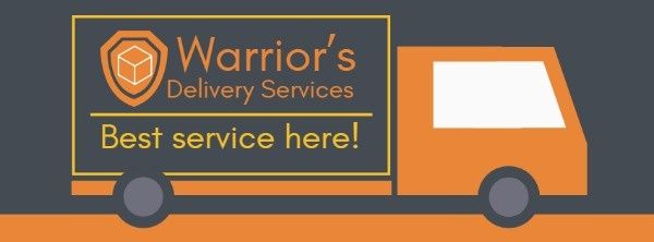 Black And Yellow Delivery Service Banner Facebook Cover