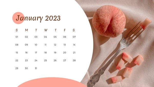 Pink Peach Calendar Calendar