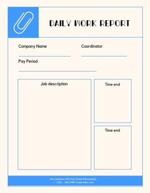 business, work, company, Minimalist Task Daily Report Template