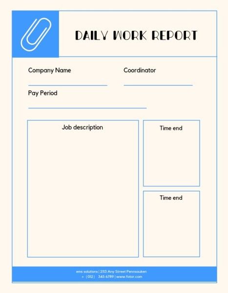  business,  work,  company, Minimalist Daily Task Report Daily Report Template