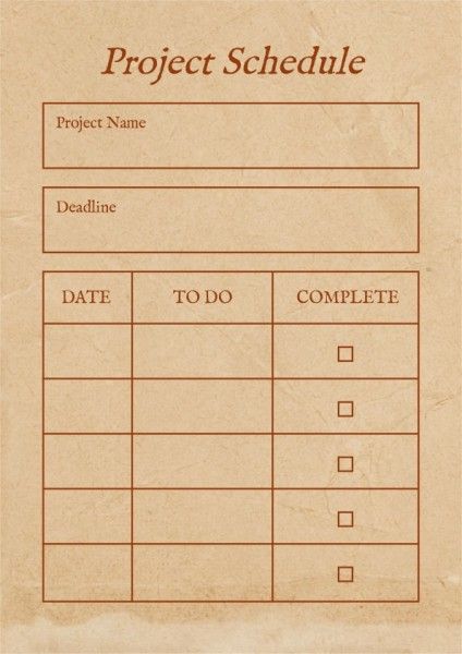 to do list, organize, to-do list, Brown Vintage Project Schedule Planner Template
