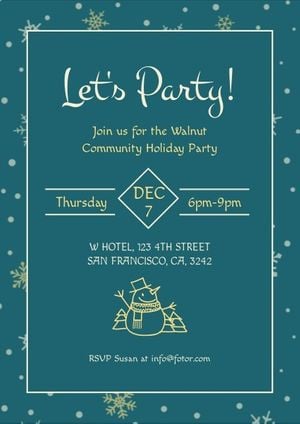 celebration, weihnachten, party, Green Christmas Holiday Invitation Template