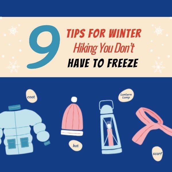 freeze, sport, winter sport, Tips For Winter Hiking Instagram Post Template