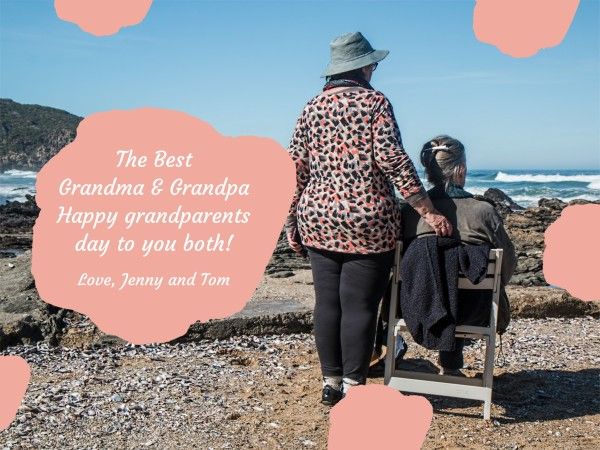 wishes, family, greeting, Happy Grandparents Day Card Template