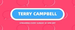 social media, modern, designer, Red And Blue Terry Campbell Streaming  Twitch Banner Template