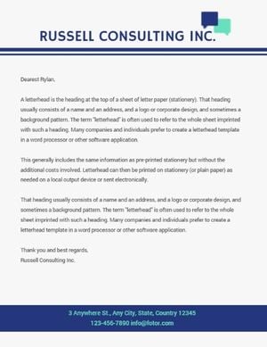 business, firm, office, Russell Consulting Letterhead Template