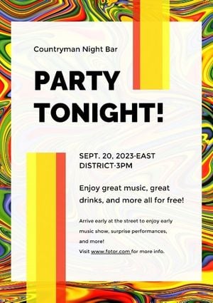 pub, gathering, drink, Bar Party Marble Ink Design Poster Template