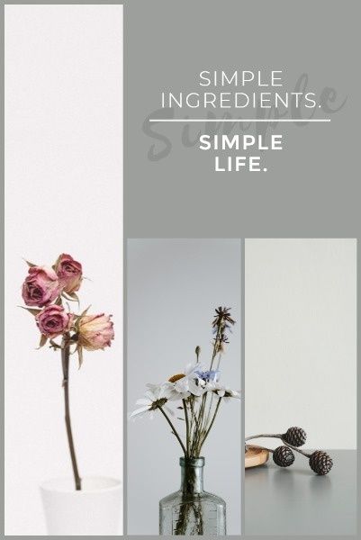 minimalism, inspiration, simple ingredients, Simple Lifestyle Pinterest Post Template