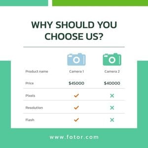 marketing, business, compare, Green Simple Branding Comparison Instagram Post Template