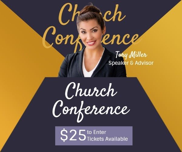 speech, ads, promotion, Modern Church Conference Meeting Facebook Post Template