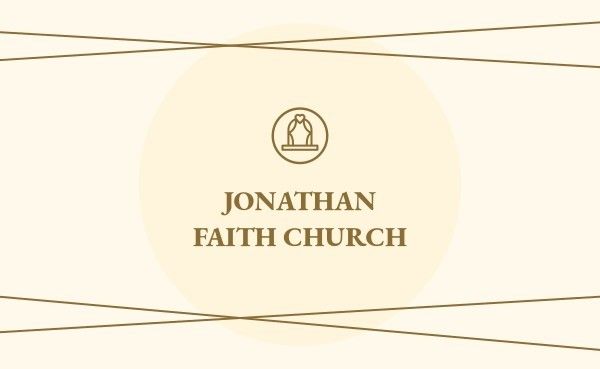 Beige Minimal Church Business Card